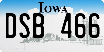 IA license plate DSB466