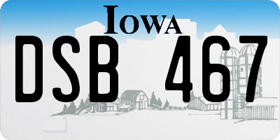 IA license plate DSB467