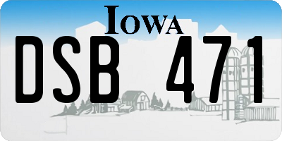 IA license plate DSB471