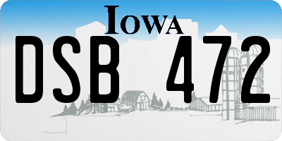 IA license plate DSB472