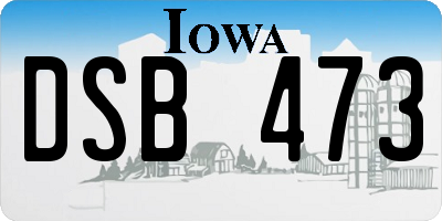 IA license plate DSB473