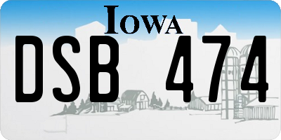 IA license plate DSB474