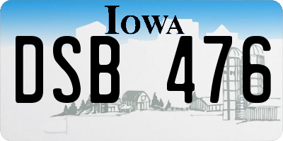 IA license plate DSB476