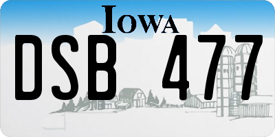 IA license plate DSB477