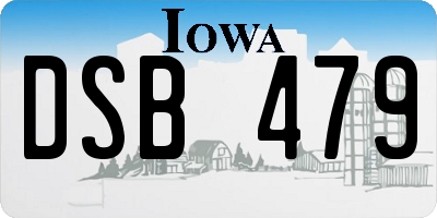 IA license plate DSB479