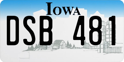 IA license plate DSB481