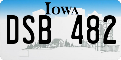 IA license plate DSB482
