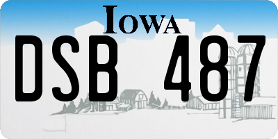 IA license plate DSB487