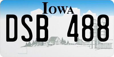 IA license plate DSB488