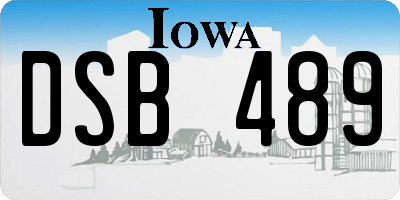 IA license plate DSB489