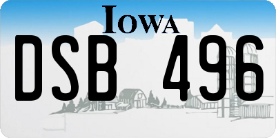 IA license plate DSB496