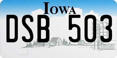 IA license plate DSB503
