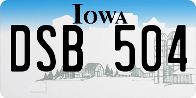 IA license plate DSB504