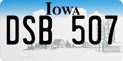 IA license plate DSB507