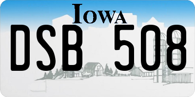 IA license plate DSB508