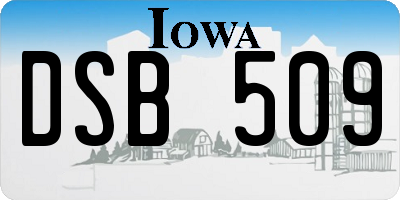 IA license plate DSB509