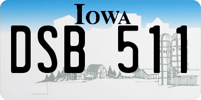 IA license plate DSB511