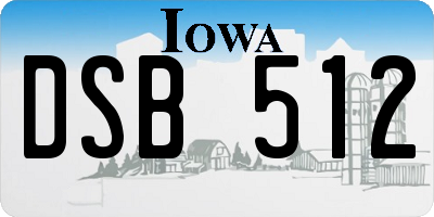 IA license plate DSB512