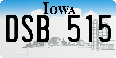 IA license plate DSB515