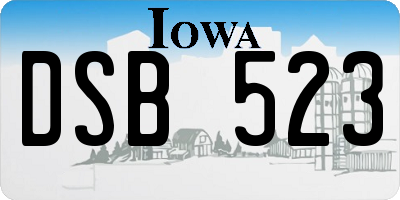 IA license plate DSB523