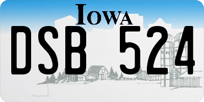IA license plate DSB524