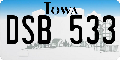 IA license plate DSB533