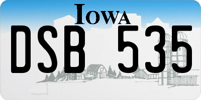 IA license plate DSB535