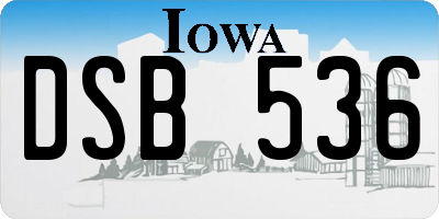 IA license plate DSB536