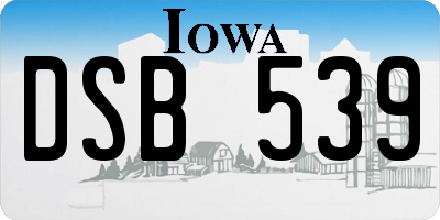 IA license plate DSB539