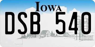 IA license plate DSB540