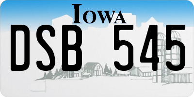 IA license plate DSB545