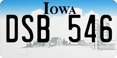 IA license plate DSB546