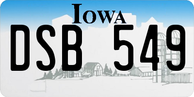 IA license plate DSB549