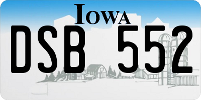 IA license plate DSB552