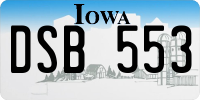 IA license plate DSB553