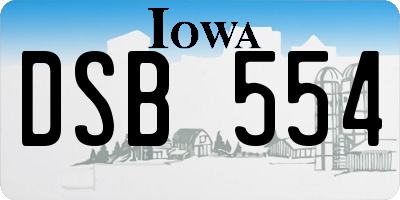 IA license plate DSB554