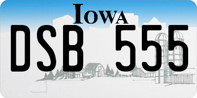 IA license plate DSB555