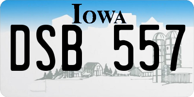IA license plate DSB557