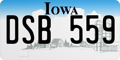 IA license plate DSB559
