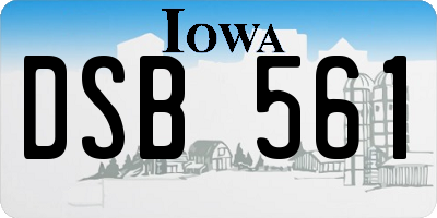 IA license plate DSB561
