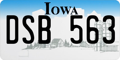 IA license plate DSB563