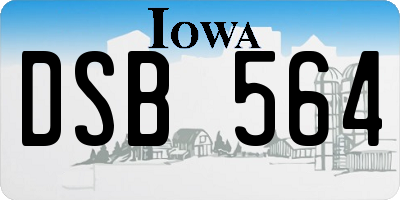 IA license plate DSB564
