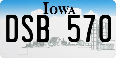 IA license plate DSB570