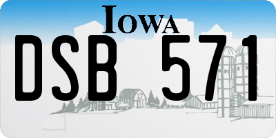 IA license plate DSB571