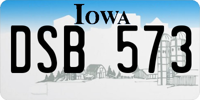 IA license plate DSB573