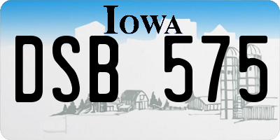 IA license plate DSB575