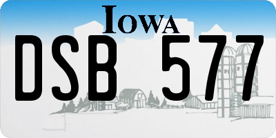 IA license plate DSB577