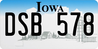 IA license plate DSB578