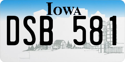 IA license plate DSB581