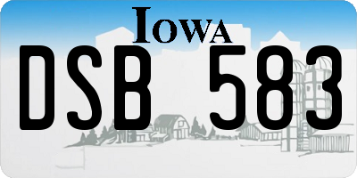 IA license plate DSB583